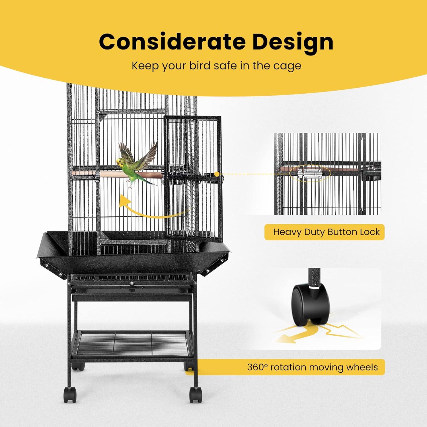 Our Spacious, Stylish Bird‍ Haven: Safe, Mobile, and Easy to Clean