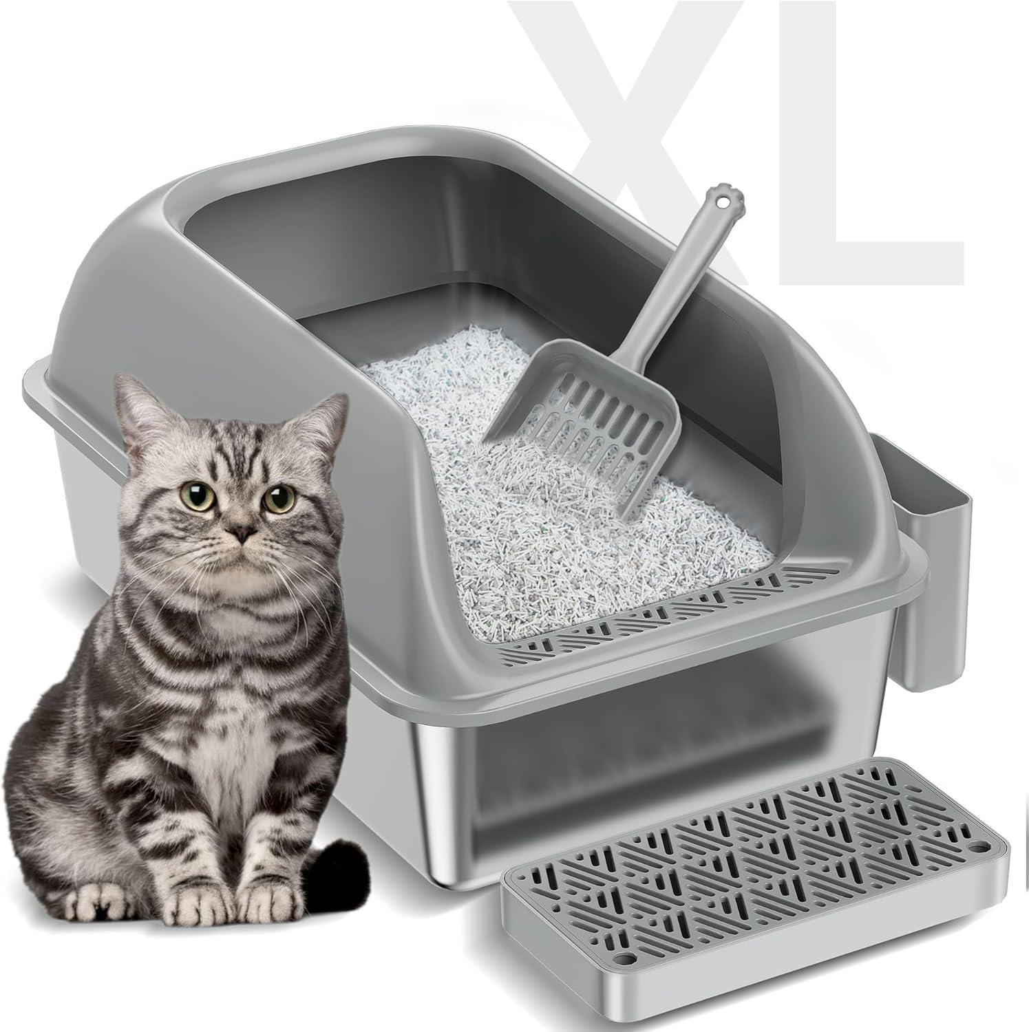 top ‍Stainless Steel ​Cat ‍Litter Boxes for Big Cats ‍& Easy Cleaning