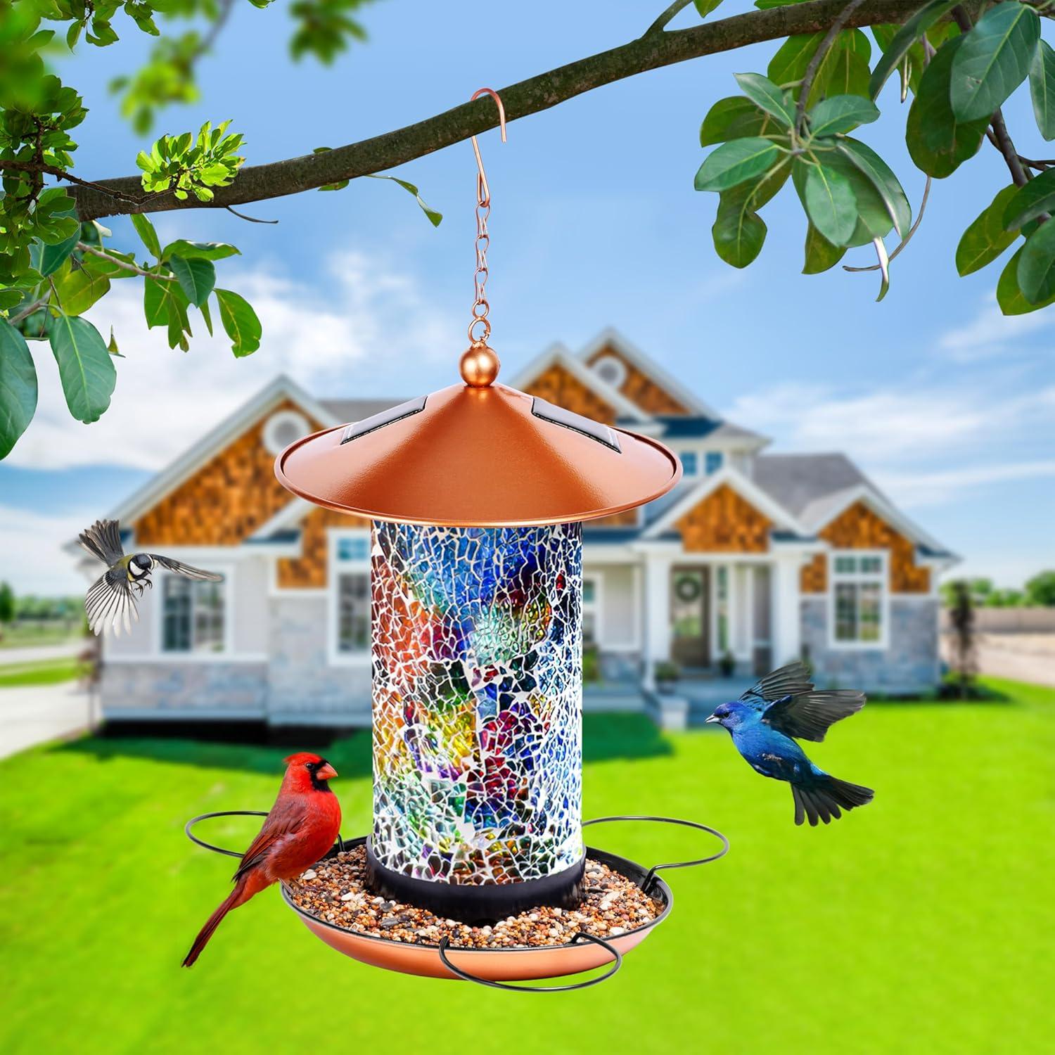 How Our Garden Brightened with This Mosaic Solar⁣ Bird Feeder